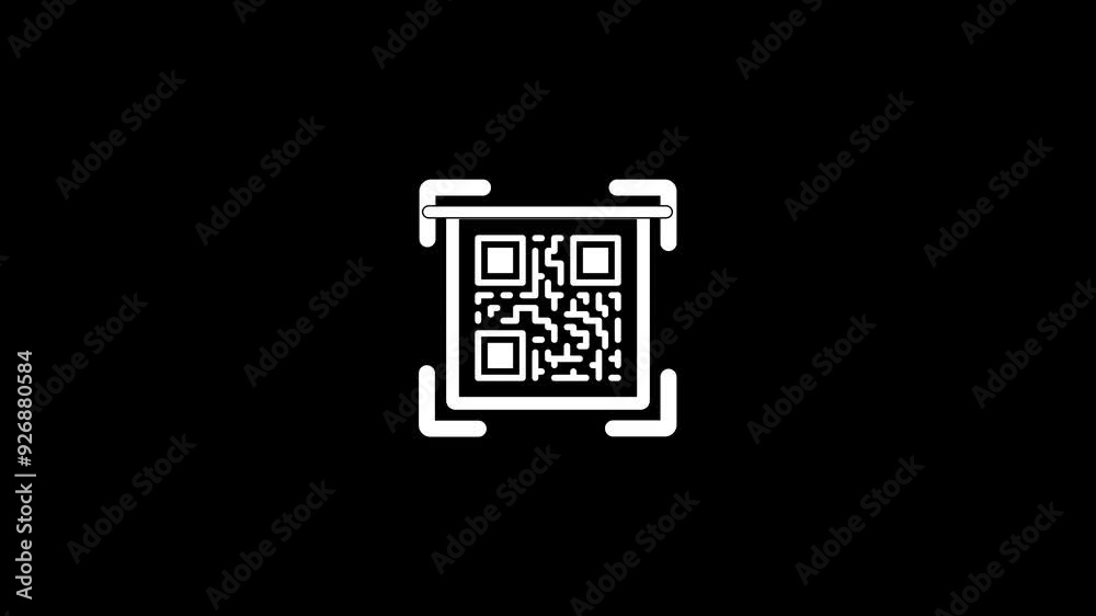 Scanning the QR code icon animation, QR code being scanning concept. Scanning the QR code icon animation, QR code being scanning concept.