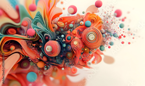 3d abstract beautiful pattern and color combination background