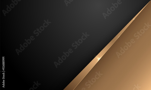 Luxury black gold background. Elegant business presentation banner. Vector illustration.