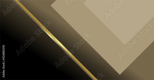 The composition of empty space and geometric planes and diagonal lines with shades of brown, gold and black gives an elegant and luxurious impression