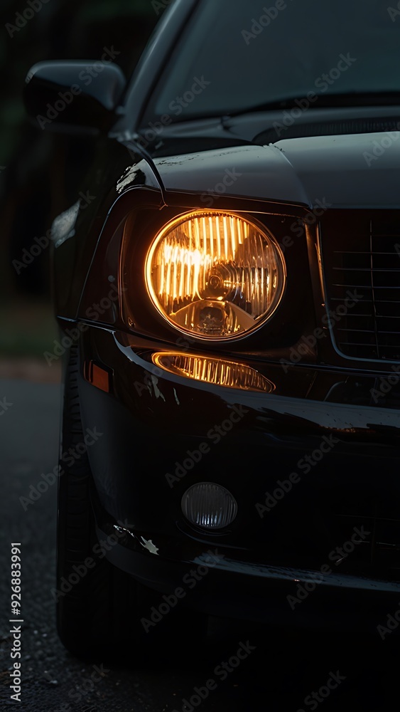 Front view of a generic and brandless moder car Front view of a generic and brandless moder car
