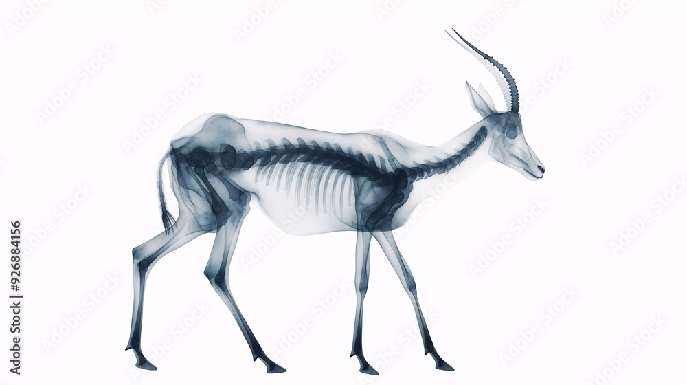 X-Ray Gazelle: A detailed, anatomical rendering of a gazelle's skeletal structure, captured in a striking X-ray style. This image showcases the intricate beauty of nature's design X-Ray Gazelle: A detailed, anatomical rendering of a gazelle's skeletal structure, captured in a striking X-ray style. This image showcases the intricate beauty of nature's design