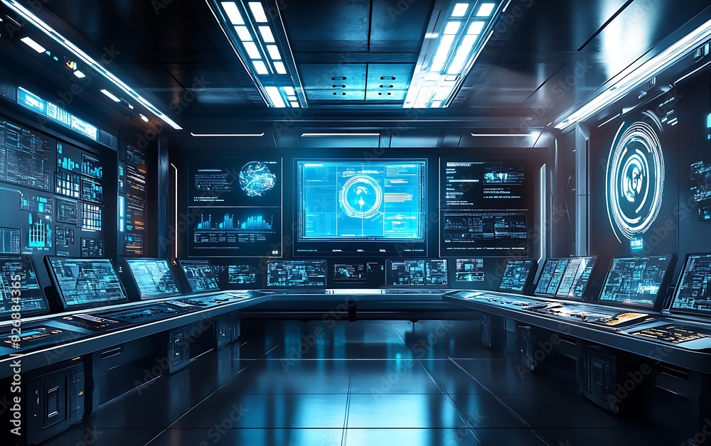 Futuristic Control Room for Managing Identity Verification Systems with Real-Time Data Futuristic Control Room for Managing Identity Verification Systems with Real-Time Data