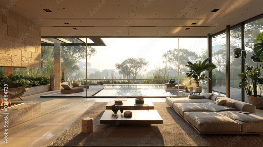 Modern Sandstone Mansion Living Room Modern Sandstone Mansion Living Room
