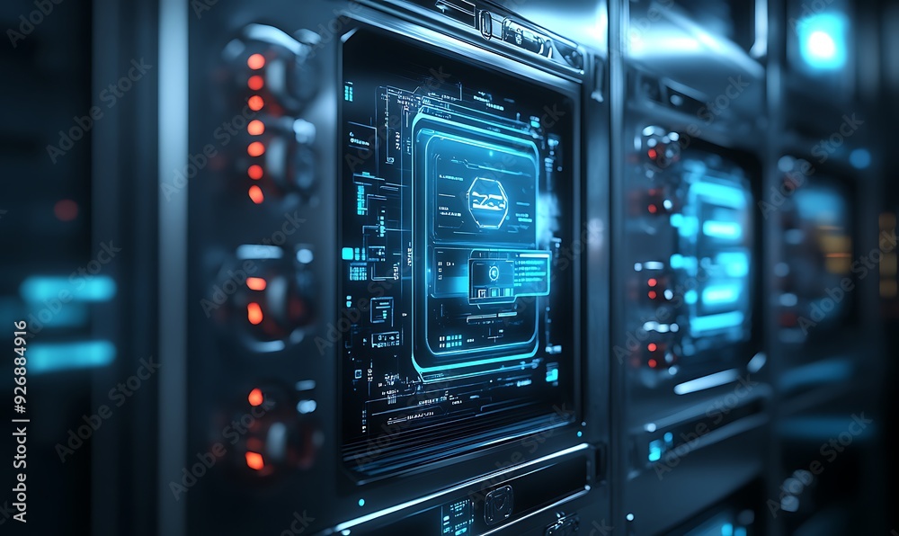 Detailed Shot of Secure Digital Vault Protecting Sensitive Information Detailed Shot of Secure Digital Vault Protecting Sensitive Information