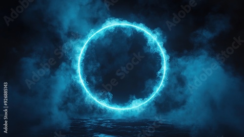 Abstract Glowing Circle in Smoke