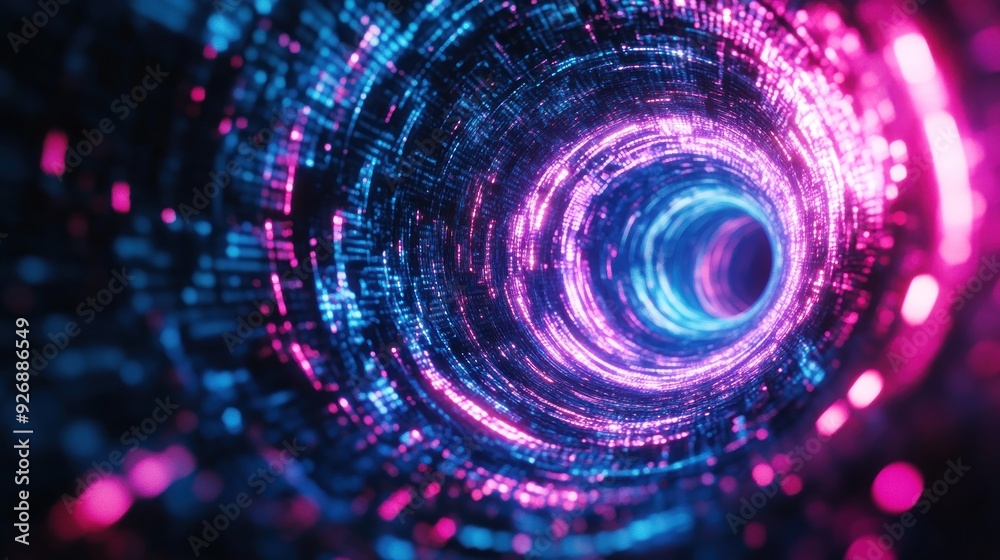 Fototapeta premium Neon Spiral Tunnel