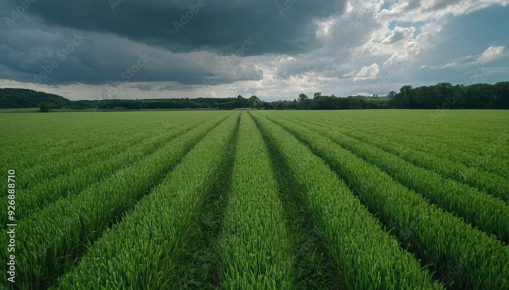 Rural landscape with field and blue sky with clouds spring seasonal natural background Panoramic view 3 Rural landscape with field and blue sky with clouds spring seasonal natural background Panoramic view 3
