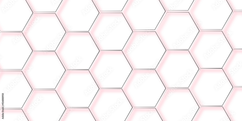 Naklejka premium Background with hexagons blue Hexagonal Background. Luxury White Pattern honeycomb red hexagon concept design abstract technology background wallpaper. 