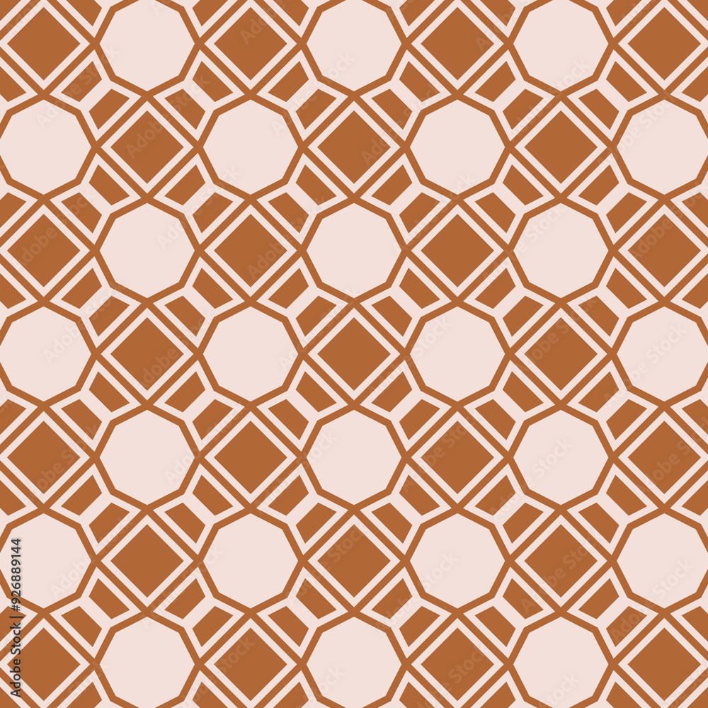 Abstract Pattern Square Shapes Perspective Brown