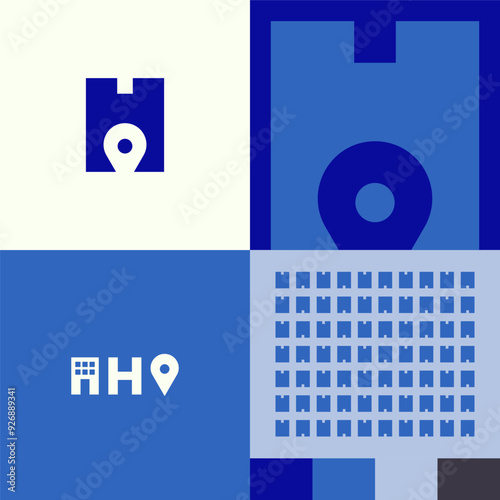 Logo Abstract Modern Hotel Place Booking Travel Find A Room Vector