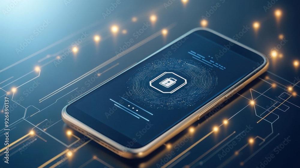 A smartphone displaying a digital lock on a futuristic interface, symbolizing data security and technology innovation. A smartphone displaying a digital lock on a futuristic interface, symbolizing data security and technology innovation.