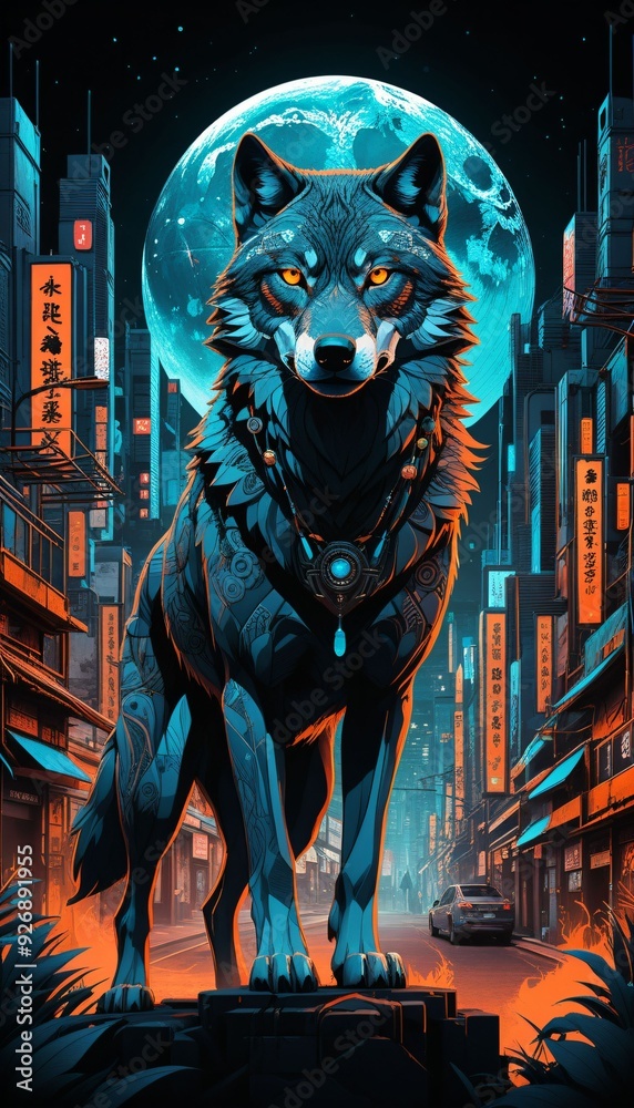 Obraz premium Wildlife and dark fantasy_3 Generative AI