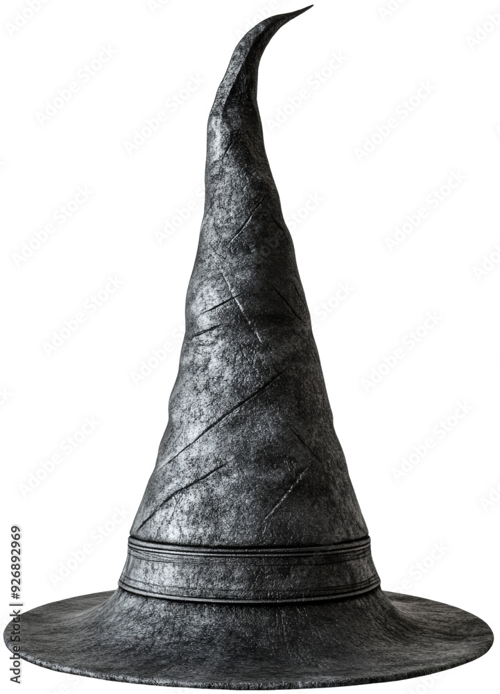 A mysterious black wizard hat, perfect for fantasy themes, costume parties, and Halloween celebrations. cut out, PNG, isolated on transparent background. A mysterious black wizard hat, perfect for fantasy themes, costume parties, and Halloween celebrations. cut out, PNG, isolated on transparent background.