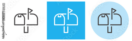 ポスト、ダイレクトメール｜ライン・アイコン　[線の編集可能]