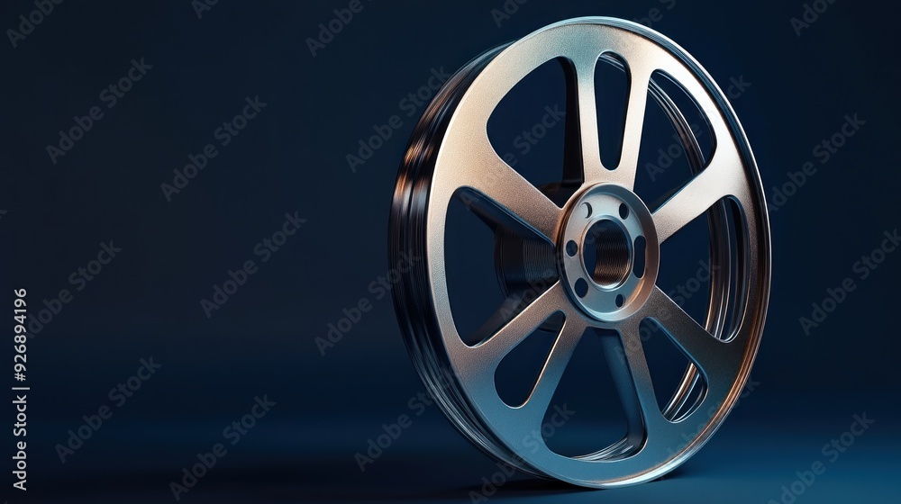 Fototapeta premium Vintage Film Reel on Dark Background