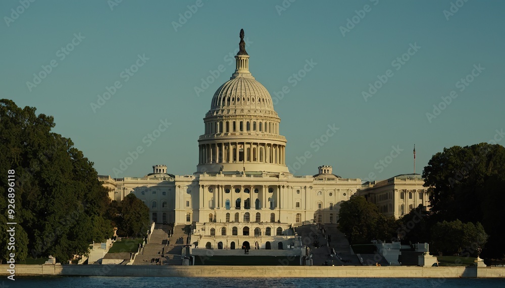 Fototapeta premium US Capitol building at sunset, Washington DC, USA. 11