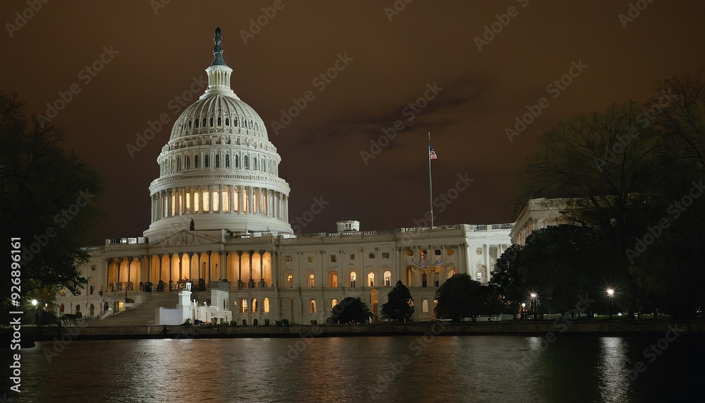 Fototapeta premium US Capitol building at sunset, Washington DC, USA. 6