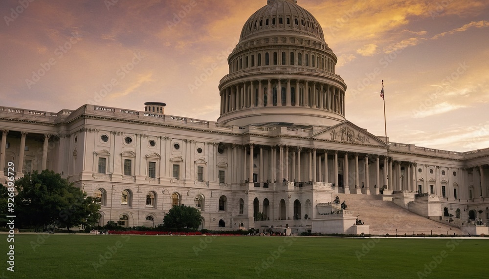 Fototapeta premium The United States Capitol Building in Washington DC American landmark at sunset 9