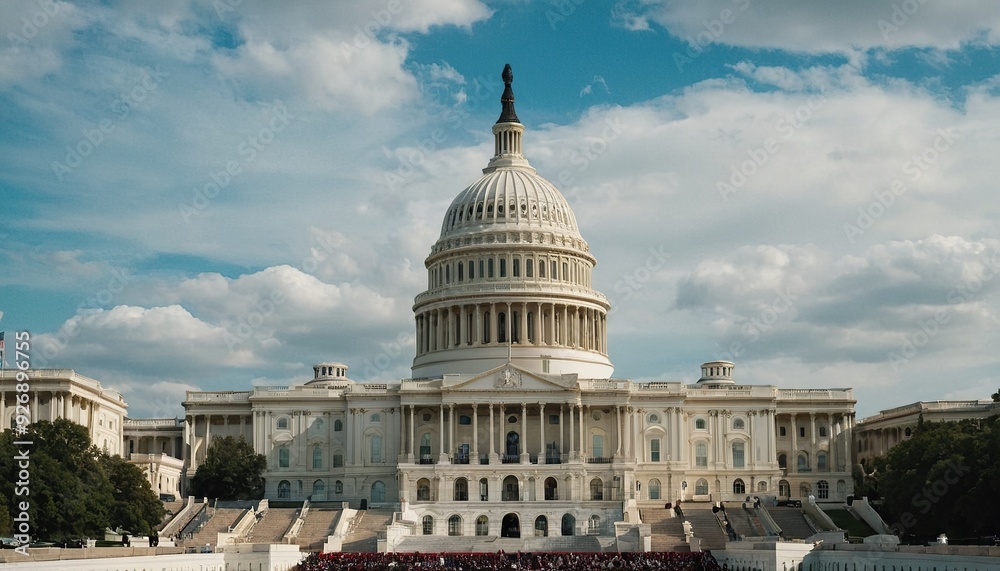 Naklejka premium The United States Capitol Building in Washington DC American landmark at sunset 7