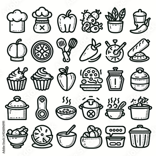 Cooking icon set vector
