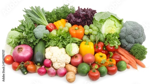 Colorful Assortment of Fresh Fruits and Vegetables