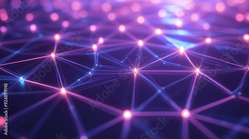 Digital network connections glowing in a geometric pattern