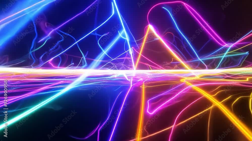 Neon lights forming abstract shapes creating a futuristic background animation Neon lights forming abstract shapes creating a futuristic background animation