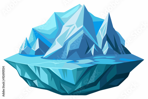 An Isolated, Crystalline Iceberg With a Blue Hue and a Jagged Form