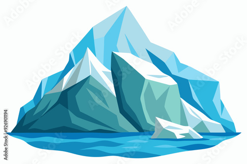 A Large Iceberg Floating in Blue Water