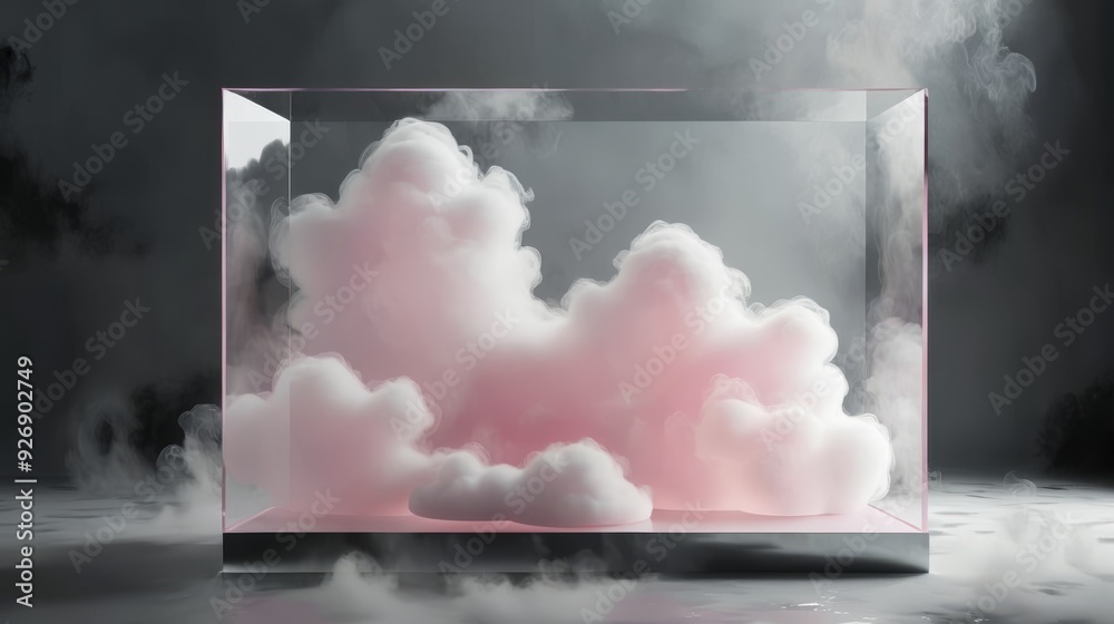 Pink smoke rising from a white pedestal in a dark room, black background, video art, volumetric fog, ambient occlusion Pink smoke rising from a white pedestal in a dark room, black background, video art, volumetric fog, ambient occlusion