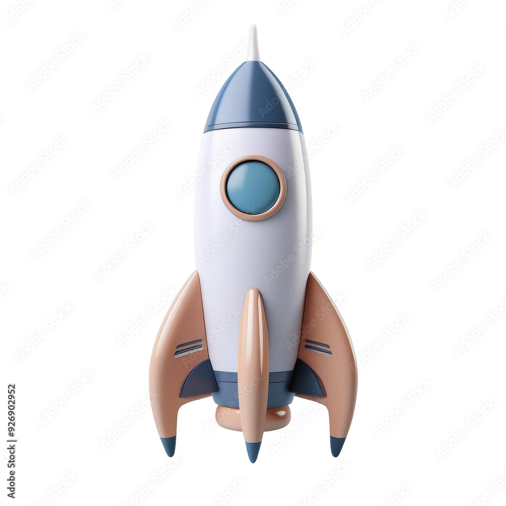 3D Rocket PNG Charming 3D PNG Graphics: Adorable Designs with Transparent and Playful 3D Elements
