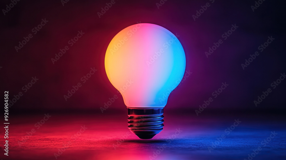 A high-tech light bulb with adjustable colors and brightness settings, demonstrating modern lighting innovations. A high-tech light bulb with adjustable colors and brightness settings, demonstrating modern lighting innovations.