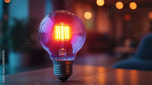 A high-tech light bulb with adjustable colors and brightness settings, demonstrating modern lighting innovations.