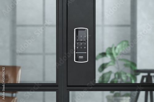 Digital door lock security systems for access protection of hotel, apartment door.