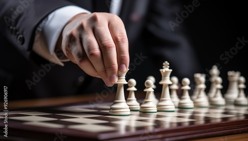 Wallpaper Mural A man plays chess and makes a move with a white piece  Torontodigital.ca