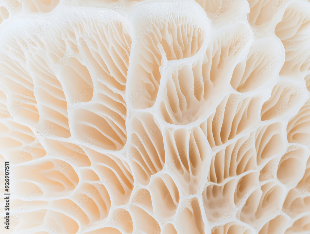 Delicate Beauty of Mushroom Gills: A Macro Exploration of Intricate Patterns and Textures Revealing the Vital Spore Production Network Delicate Beauty of Mushroom Gills: A Macro Exploration of Intricate Patterns and Textures Revealing the Vital Spore Production Network