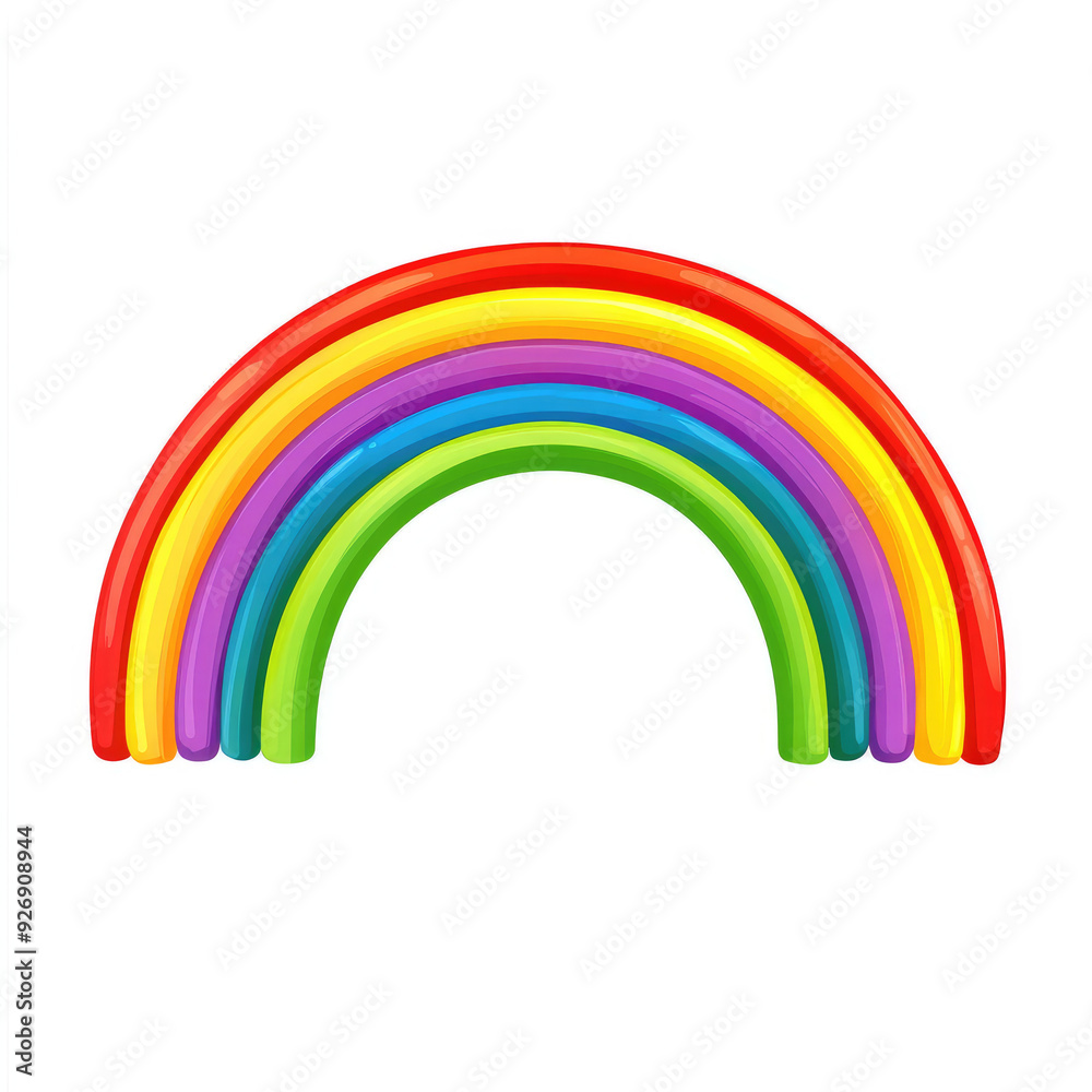 Fototapeta premium Flat rainbow isolated white background 