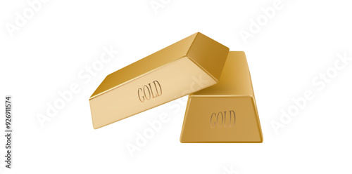 Realistic Luxury Gold Bars On White Background, Financial Concept Vector Illustration.