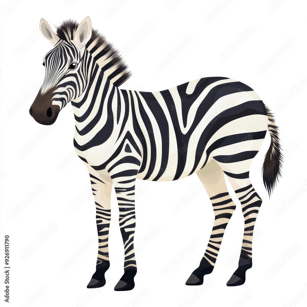 Obraz premium A zebra isolated white background 