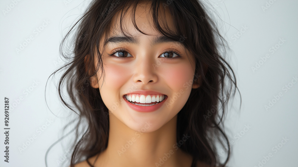 白い歯を見せる女性 白い歯を見せる女性