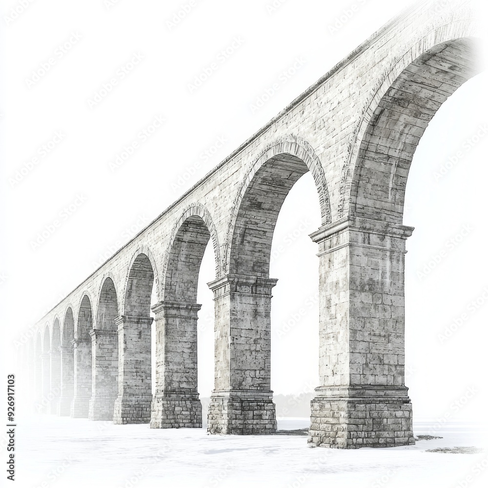 Fototapeta premium Roman Aqueducts in France: A Stunning Artistic Photograph