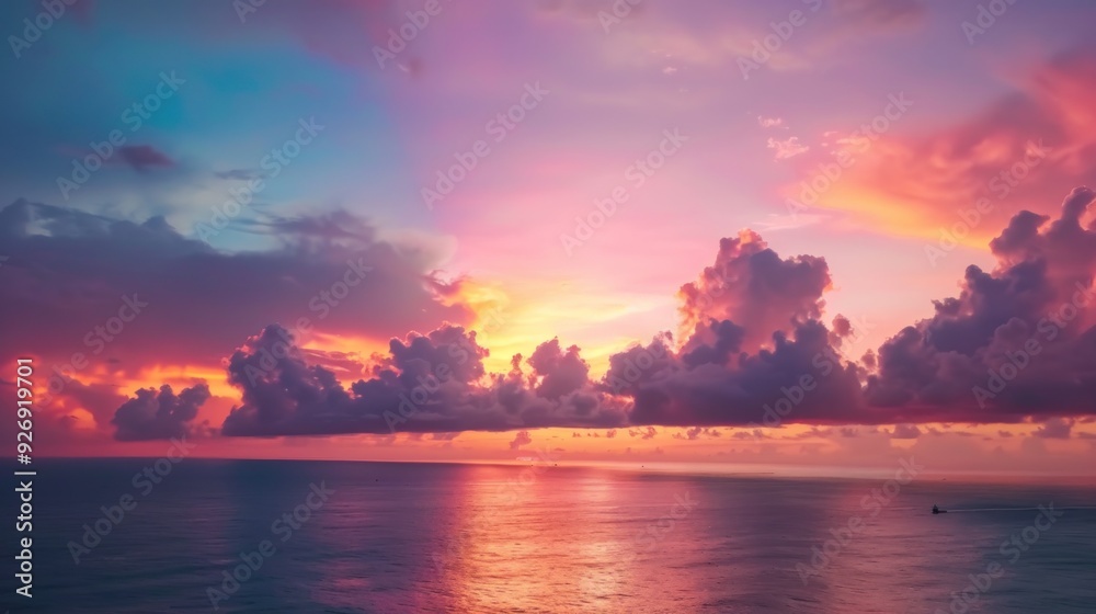 Obraz premium Dramatic Sunset Over the Ocean