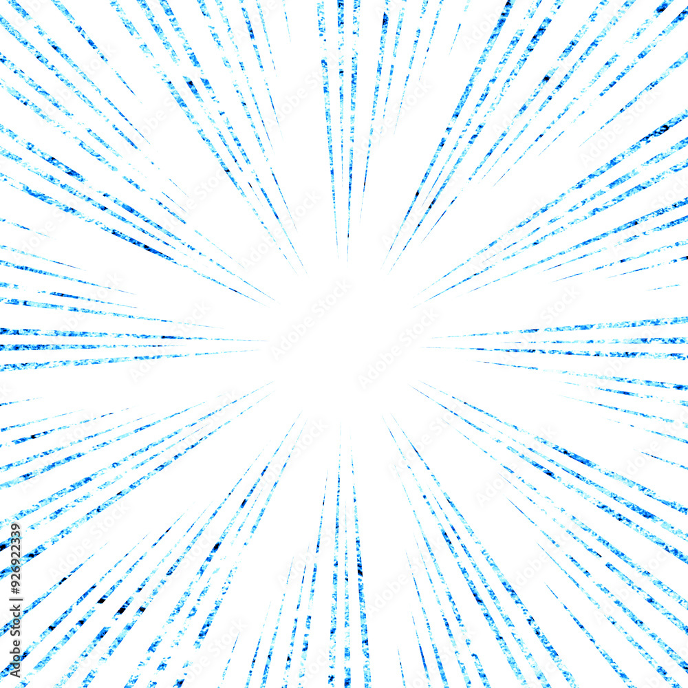 Obraz premium キラキラした青色の集中線のイラスト素材