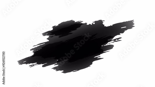 Animated Abstract black brush stroke on white background suitable for titles or other your text with alpha channel only 4k.