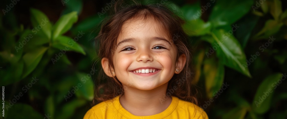 Happy Little Indian Girl, Her Smile Shining Despite Humble Surroundings Happy Little Indian Girl, Her Smile Shining Despite Humble Surroundings