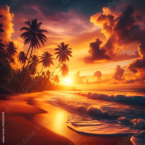 sunset on the beach
