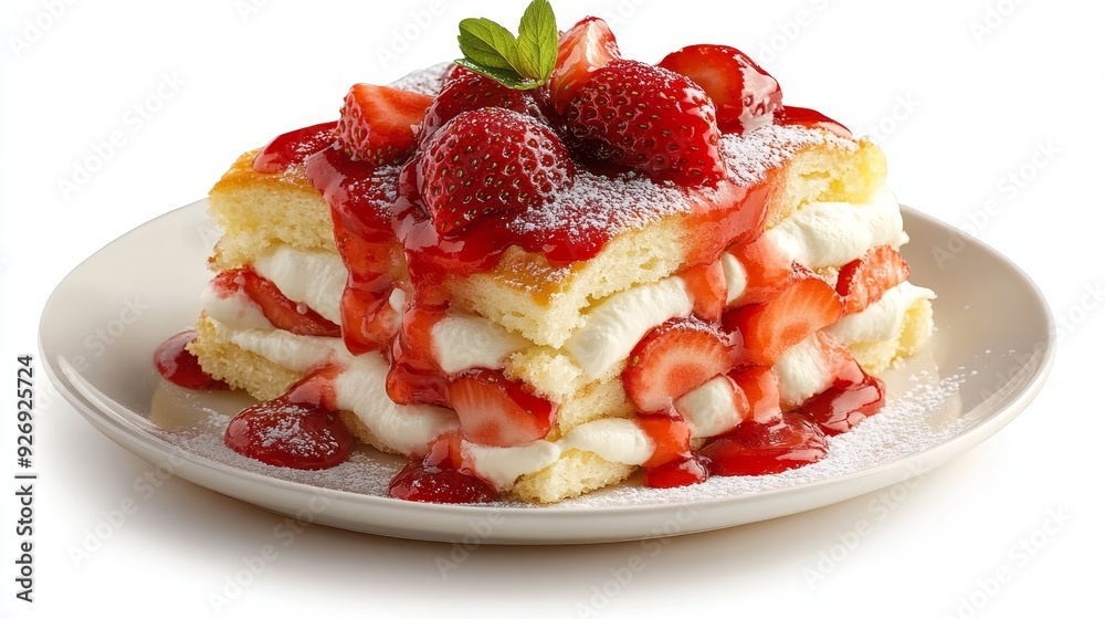 Strawberry Shortcake Dessert with Whipped Cream Strawberry Shortcake Dessert with Whipped Cream