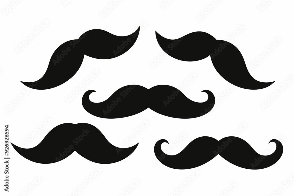 Set of mustache icon vector, Moustache Silhouette
Set of mustache icon vector, Moustache Silhouette