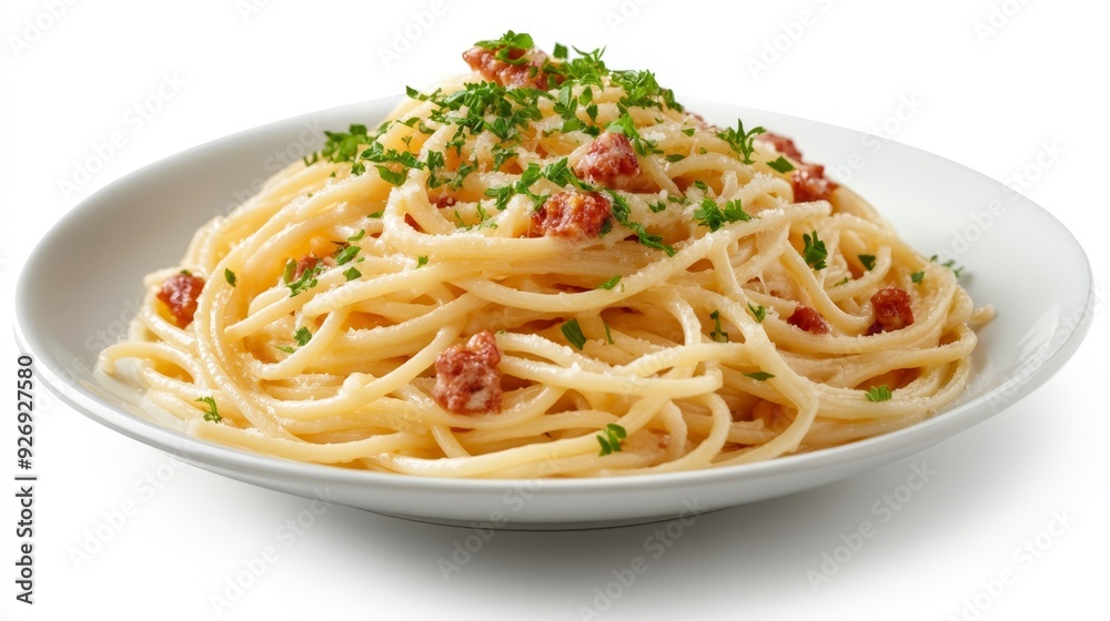 Spaghetti Carbonara with Bacon and Parsley Spaghetti Carbonara with Bacon and Parsley